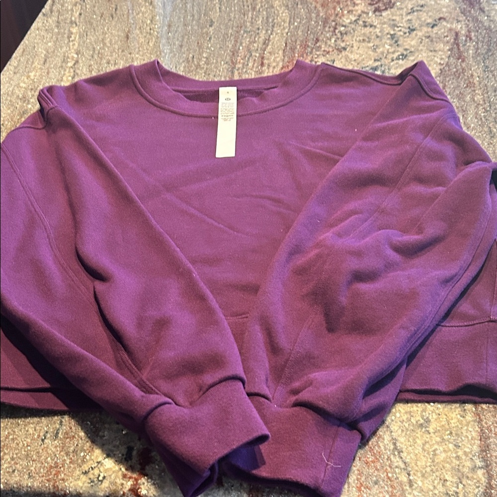Lululemon Athletica Crewneck Cropped Sweatshirt Sz 4